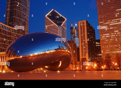 Cloud Gate, Better Known as The Bean,reflects the sky and the Chicago ...