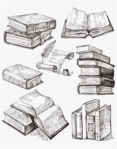 ο Θαλής και τα βιβλία: Book Stack Drawing