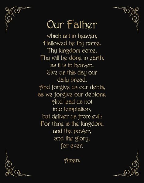 KJV Lord's Prayer Our Father Black - Etsy