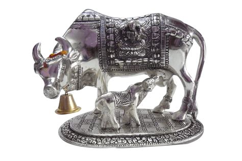 Cow and Calf Silver Big - Indian Wedding Return Gifts for Guests | Silver pooja items, Silver ...