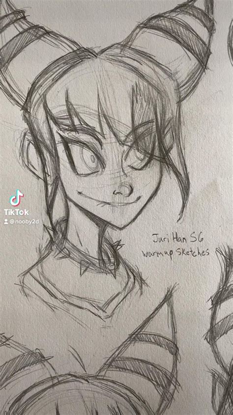 Juri Han SF6 Warmup Sketches | Sketches, Character illustration, Character sketch