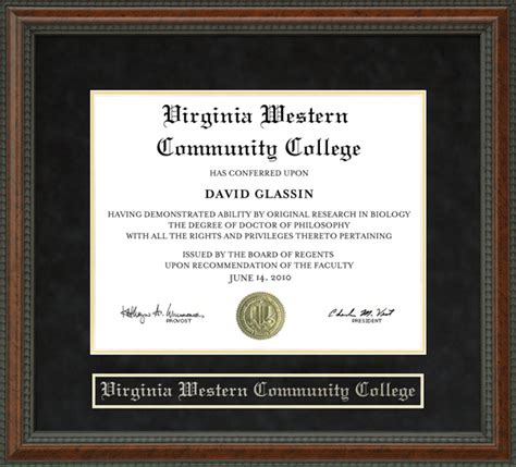 Virginia Western Community College Diploma Frame: Wordyisms