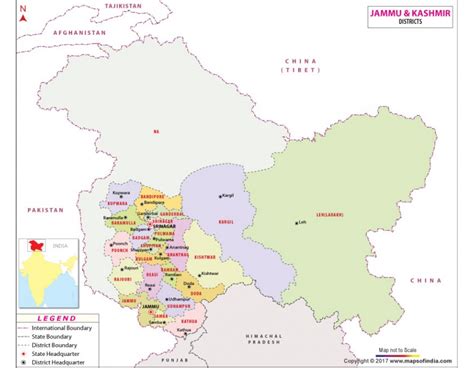 Buy Jammu and Kashmir District Map