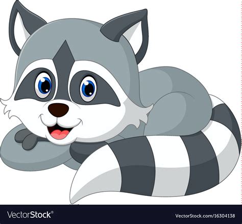 Baby raccoon cartoon Royalty Free Vector Image