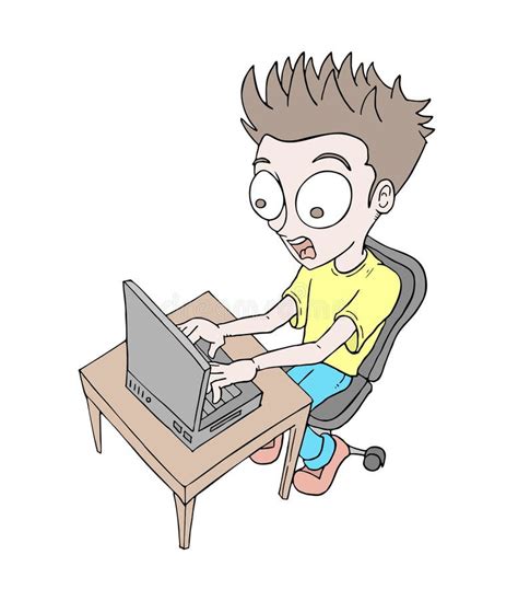 Boy with Laptop Illustration Stock Vector - Illustration of online ...