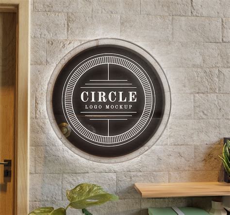 Premium PSD | Circle logo mockup design