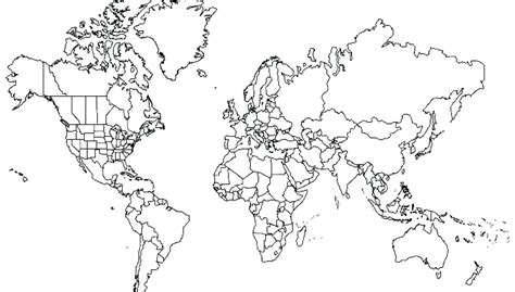 Colorable World Map Printable | Adams Printable Map