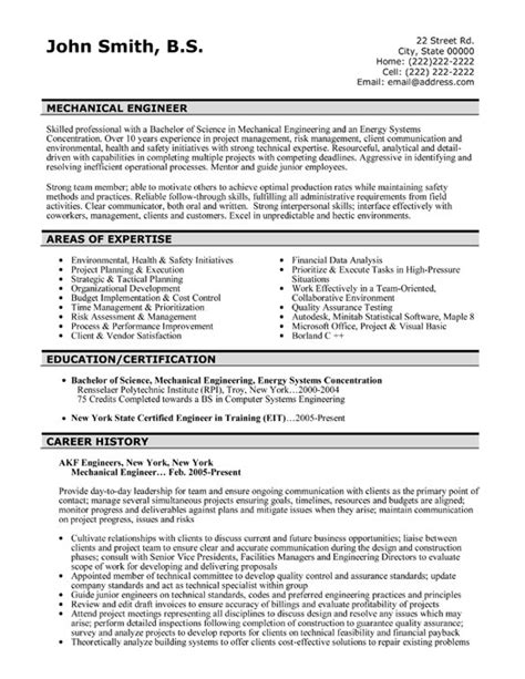 Mechanical Drilling Engineer Resume Sample & Template