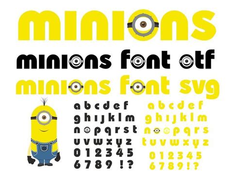 font minions minions svg minions birthday font truetype font svg letters installable font font ...