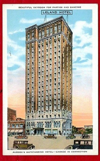 an old postcard with a tall building in the background