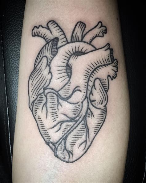 Line work heart for Stephanie . . . #illustration #linework #lineworktattoo #anatomicalhear ...