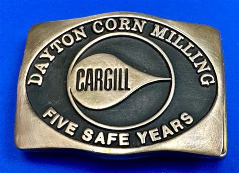 CARGILL - DAYTON Corn Milling safety award Vintage anacortes brass belt ...