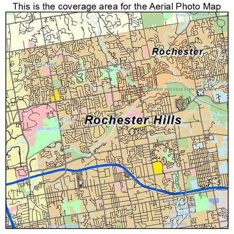 Aerial Photography Map of Rochester Hills, MI Michigan