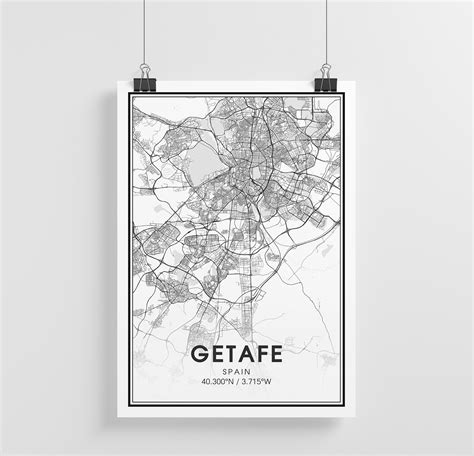 Getafe Map Print City Map Wall Art Getafe Spain Map Travel | Etsy