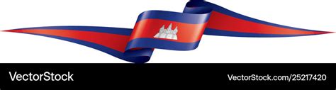 Cambodia flag on a white Royalty Free Vector Image