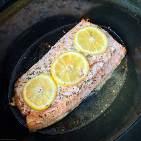 Slow Cooker Salmon with Lemon & Dill (Low-Carb, Paleo,Whole30) - Fit Slow Cooker Queen