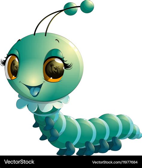 Cute caterpillar cartoon Royalty Free Vector Image