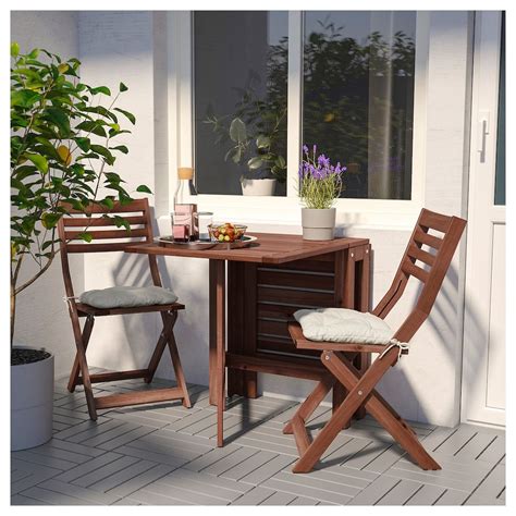 Ikea Table Jardin : Applaro Table 4 Chaises Accoud Exterieur Teinte Brun Froson Duvholmen Beige ...