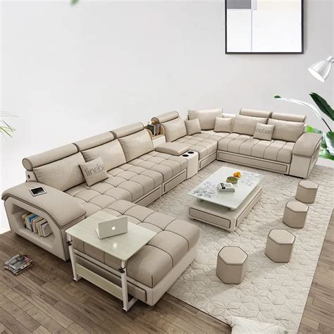 living room furniture modern fabric sofa European sectional sofa set ...