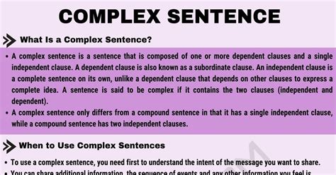 Complex Sentence: Definition and Examples of Complex Sentences • 7ESL