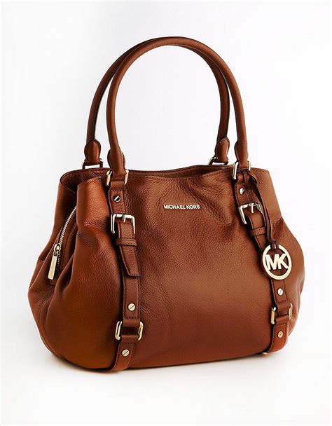 Michael Michael Kors Bedford East West Leather Satchel Bag in Brown ...