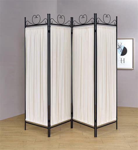 4 Panel Folding Screen Room Divider, White Fabric - Walmart.com ...