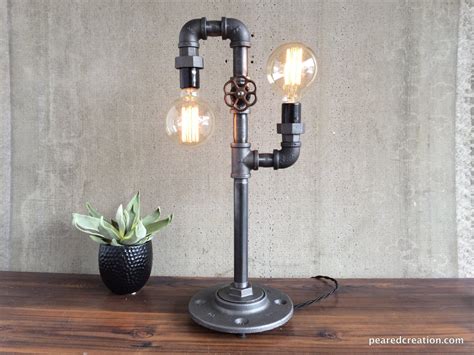 Modern Table Lamp Industrial Lighting Iron Piping