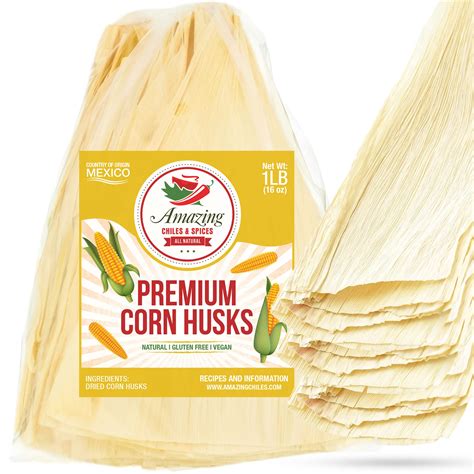 Buy Corn Husks For Tamales 1 LB (16oz)– Natural and Premium Dried Corn Husk Tamale Wrappers ...