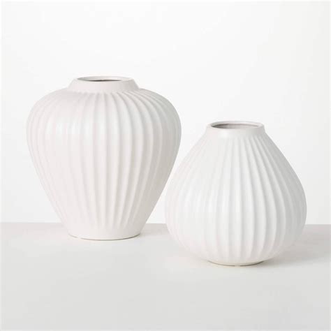 Ribbed Fluted White Ceramic Vases – Carver Junk Company