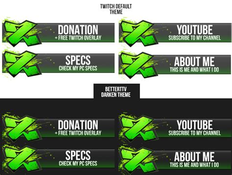 Twitch panels examples by ZenKeep on DeviantArt