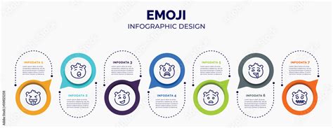 infographic for emoji concept. vector infographic template with icons and 7 option or steps ...