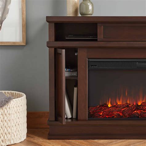 Torrey Electric Fireplace in Dark Walnut by Real Flame - Fireplacess.com