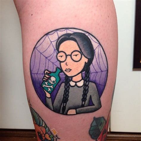 Wednesday Addams Tattoos To Celebrate Weirdos | Cartoon tattoos, Addams ...