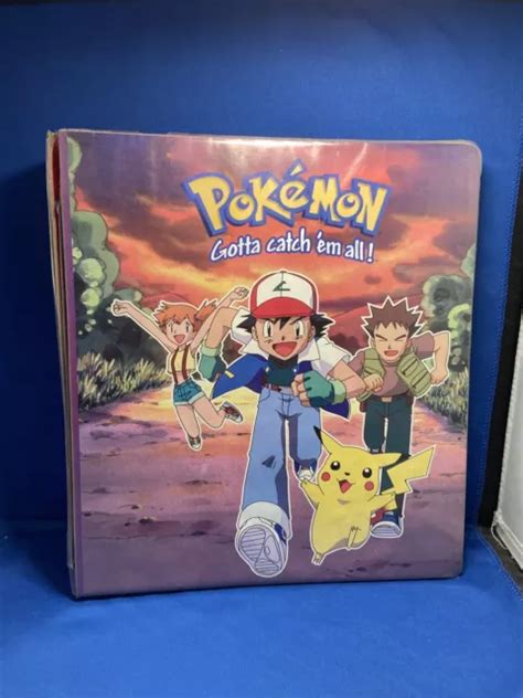 VINTAGE POKEMON 3 Ring Notebook Card Binder 11.5" x 10" Nintendo 90’s ...