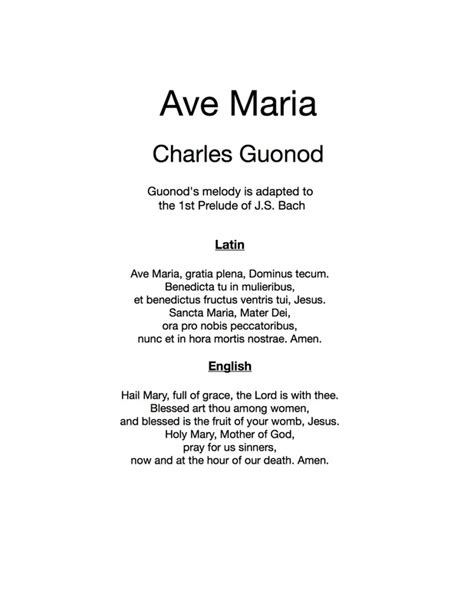 Ave Maria (Bach/Guonod) - THE ACCOMPANIMENT COMPANY