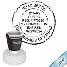 Virginia Notary Stamp Pre-Inked Round | Ships Next Day | Free Shipping