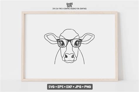 Cow with Glasses Graphic by GoodsCute · Creative Fabrica