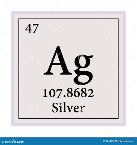 Silver Periodic Table of the Elements Vector Illustration Eps 10 Stock Vector - Illustration of ...