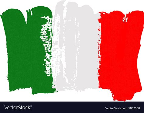 Italian flag painted by brush hand paints art Vector Image