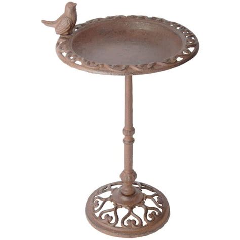 Cast Iron Bird Baths: Real metal bowls on a tall pedestal - Bird Barn