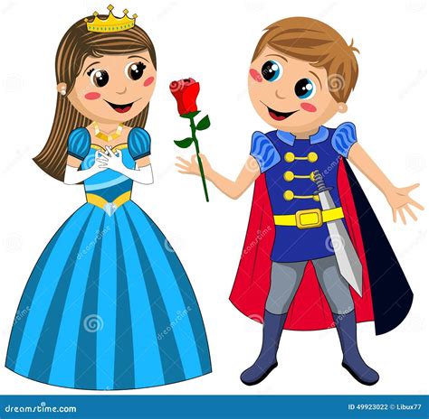 Kids Prince Princess Love Rose Isolated Stock Vector - Image: 49923022