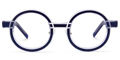 Rooney - Round Blue/Crystal Eyeglasses | Vooglam