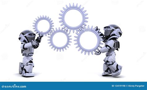 Robot With Gear Mechanism Royalty Free Stock Photos - Image: 13419198