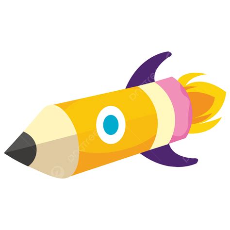 Pencil Rocket Vector Hd PNG Images, Simple Illustration Pencil In Rocket Shape, Pencil, Rocket ...