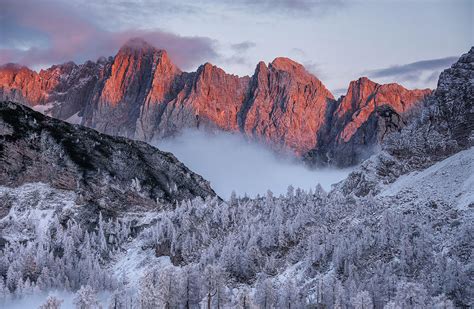 Winter Sunset In The Mountains Photograph by Ales Krivec - Fine Art America