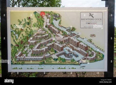 A map showing the Brentford Dock housing estate in west London, UK ...