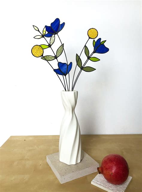 3D Stained Glass Wild Flowers Bouquet Gift for Her Table Decor ...