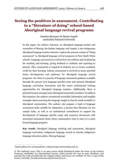 (PDF) Seeing the positives in assessment. Contributing to a “literature of doing” school-based ...