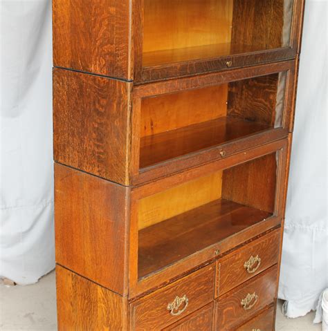 Bargain John's Antiques | Antique Oak Bookcase with five drawers in base - Gunn - Bargain John's ...