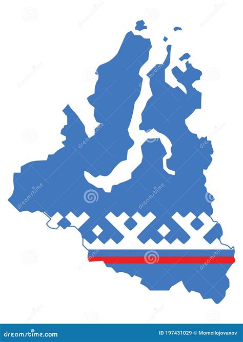 Flag Map of Yamalo-Nenets Autonomous Okrug Stock Vector - Illustration ...